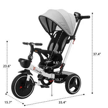 UBRAVOO Baby Stroller Tricycle Bike, 360 Degree Rotation Sitting & Lying,Celerity Disassembly & Assembly,18-60 Months,HLF6018 2