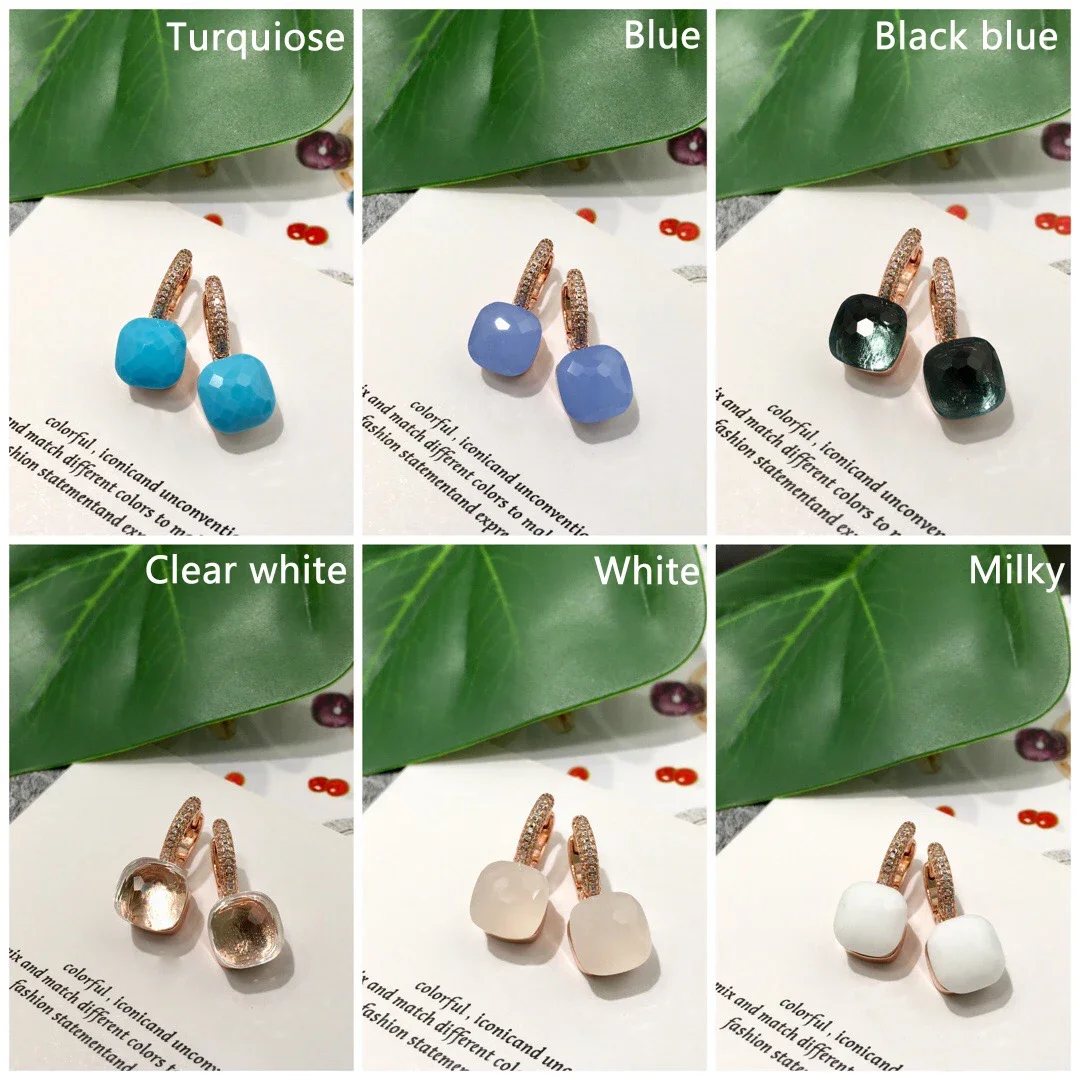 Custom 21 Color Crystal Candy Style Drop Earrings Image 4