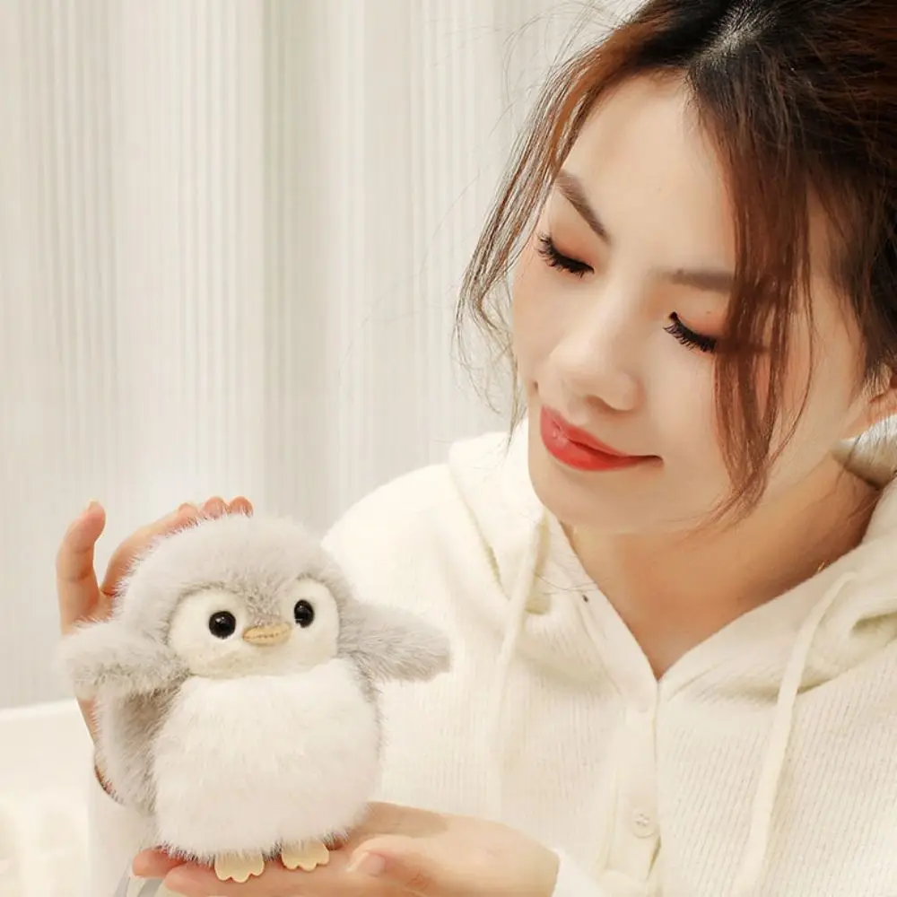 PP Cotton Penguin Stuffed Plush Toy Soft Fun Doll Magnetic Shoulder Standing Owl Doll Handmade Comfortable Pet Bird Stuffed Doll