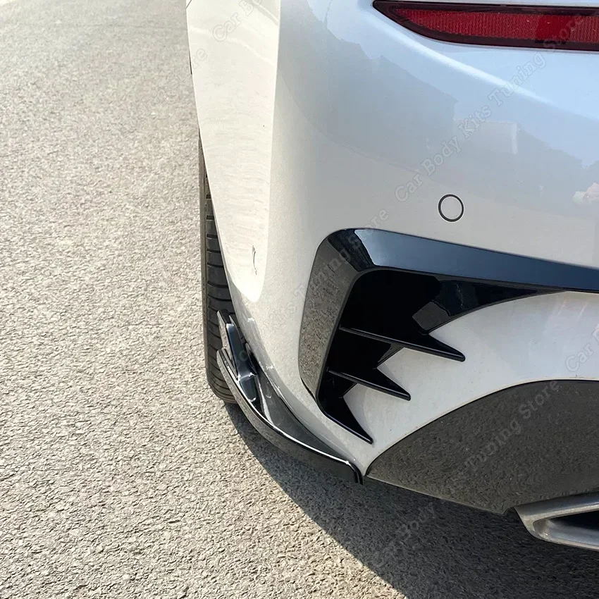 리어 범퍼 디퓨저 스플리터 카나드 스포일러, BMW 3 시리즈 G20 320i 325i 330i M 스포츠 2019-2021 ABS 글로스 블랙 개조