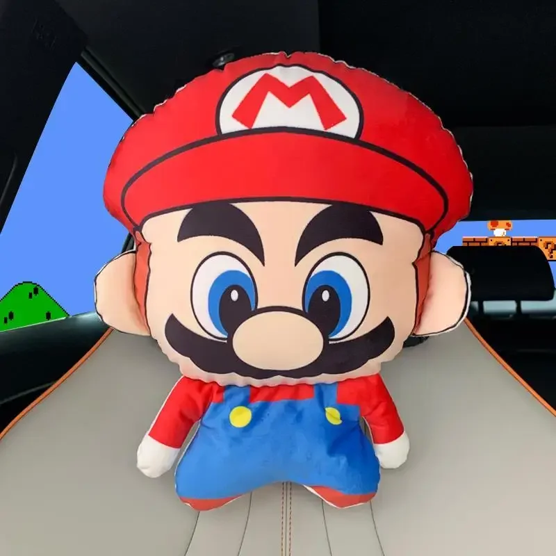 スーパーマリオ-ソフトカーネックピロー,車のクッション