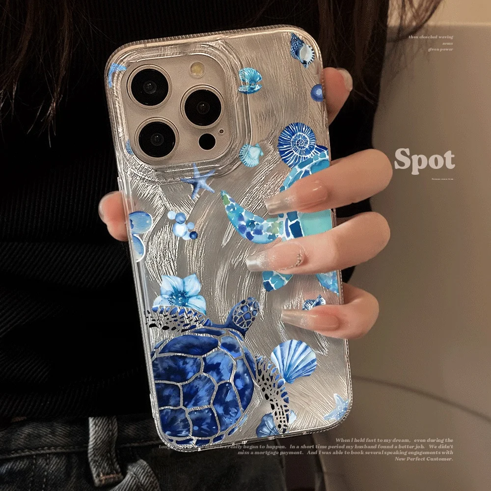 Vibrant Sea Turtle Watercolor Clear Phone Case - Shockproof Cover