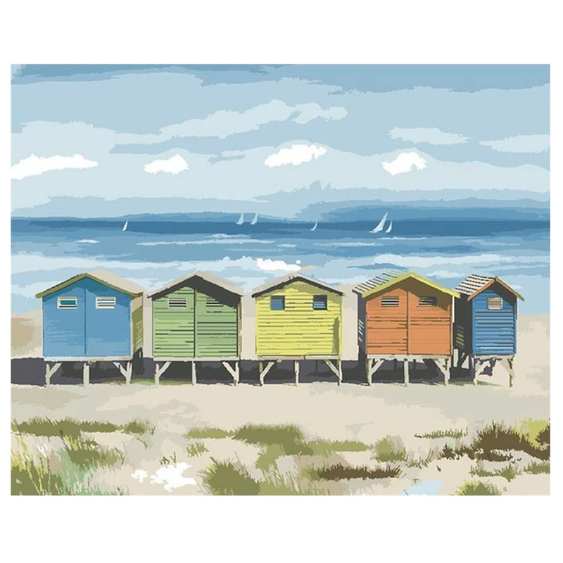 

Цифровая живопись «сделай сам», пейзаж, домашняя акриловая краска, цифровая живопись, ручная роспись для взрослых, Настенная картина