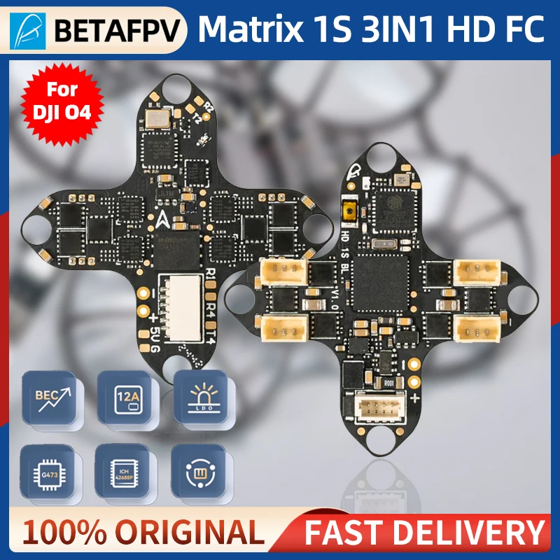 BETAFPV Matrix 1S 3IN1 AIO FC Brushless 2.4G ELRS ชุดควบคุมการบินพร้อมรีซีฟเวอร์ สำหรับ O4 Air Unit Meteor75 Pro 1S HD Whoop Drone Racing
