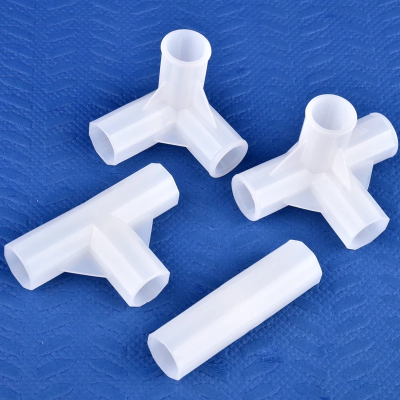 2-30Pcs Inner Dia 13mm Tee Four Way Joint Stand For Flowers Plant Support Connector Wardrobe Fittings Shelf DIY Garden Buildings plant support connector