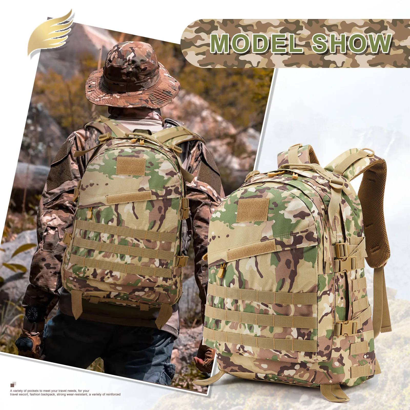 New 30/45 Man Survival Outdoor Combat  Assault Pack Pack For Trekking Hunting Bag Large Tactical Backpacks HkingTraveling Bags