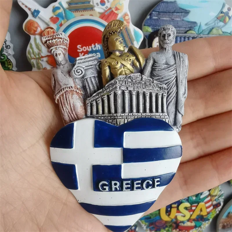 Greek Island Souvenir Fridge Magnets - Colorful Tourist Keepsakes and Home Decor Gifts