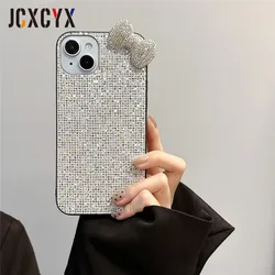 Luxury 3D Glitter Diamond Bow Bling Phone Case - Shockproof Back Cover - iPhone 11 (Silver A)