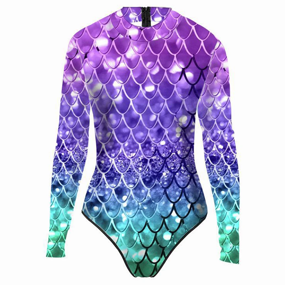 Costume Da Sirena A Maniche Lunghe Per Donna – Body Con Scaglie Di Pesce, Perfetto Per Carnevale E Cosplay - 4