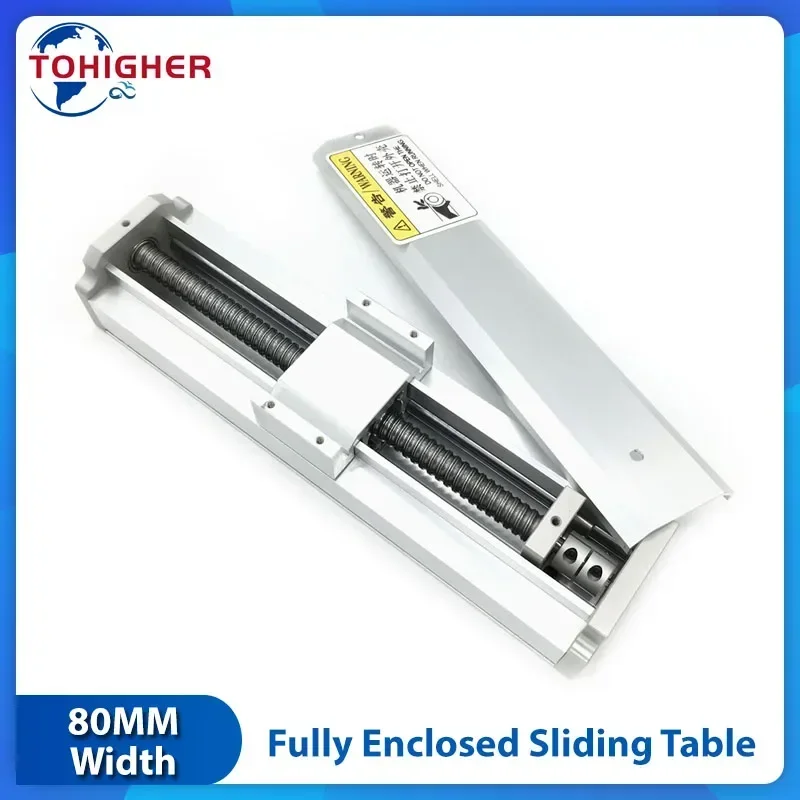 

80mm Width Fully Enclosed Module Aluminum Sliding Table Linear Rail Guide Stage CNC Dust Cover Linear Actuator SFU1605 SFU1610