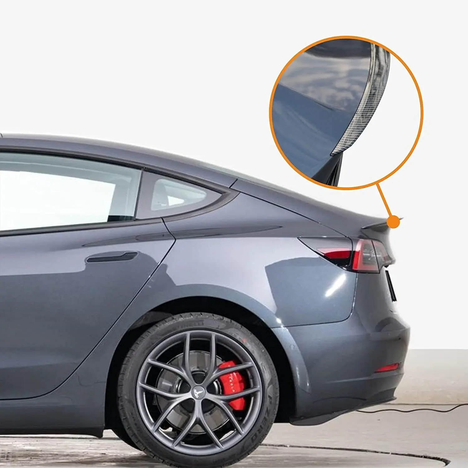 Fit Tesla Model Y Spoiler Wing Performance Car Rear Spoiler Trunk Lip Kit Tesla  Model Y Accessories 2020 2021 2022 2023 (Glossy Carbon Fiber Pattern) 