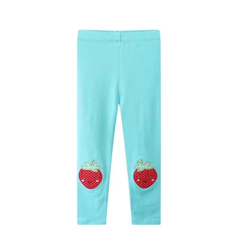 

Jumping Meters 2-7T Girls Strawberry Embroidery Children's Leggings Pants Hot Selling Kids Skinny Trousers Full Pencil Pants