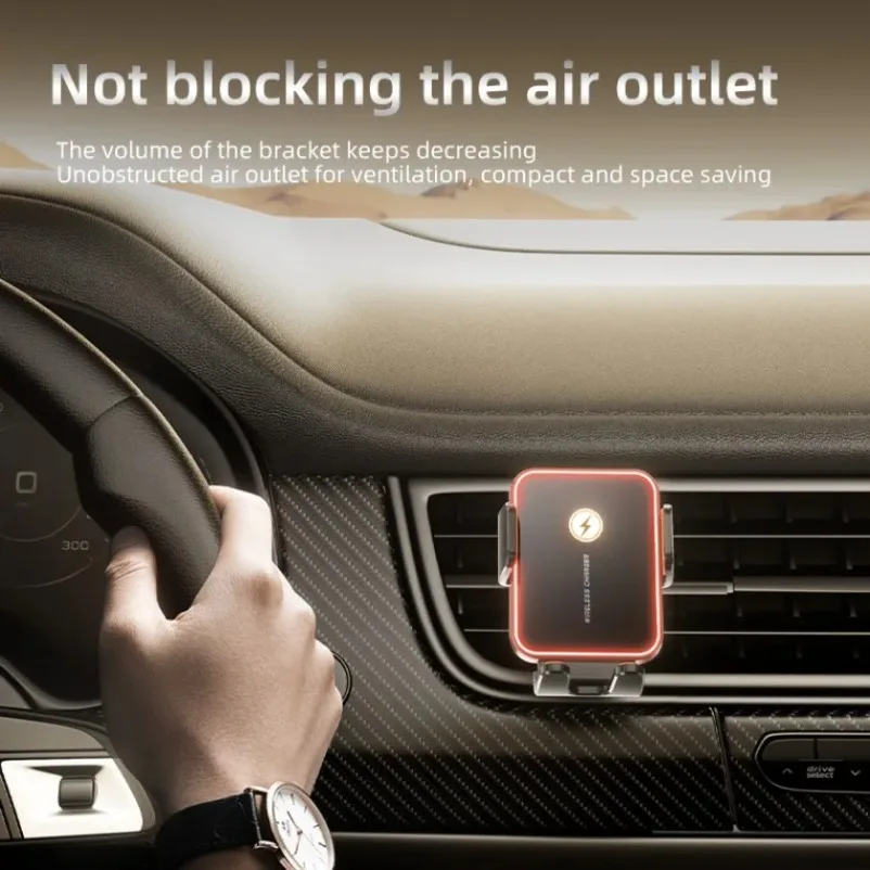 15W Wireless Fast Charger Phone Holder Stand For iPhone Samsung