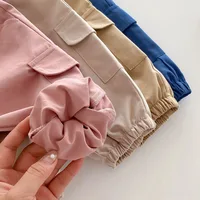 9M-5T Toddler Girls Boys Harem Pants Simplicity Big Pocket Elastic Waist Cool Cargo Pants for 5 Years Baby Trousers 5