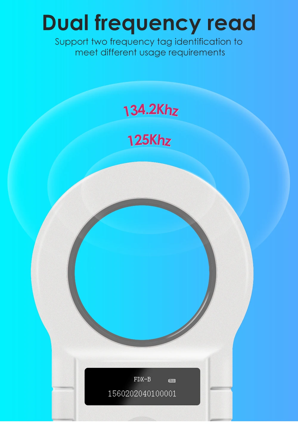 134.2KHz RFID Animal Reader 15 Digits 125KHz Pet ID Scanner EMID FDX-B ISO 11784/85 Microchip Tag Registration For Cow Fish Dog
