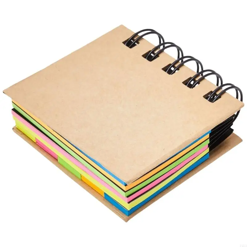 Spiral Notebook with Sticky Notes - Hard Cover Memo Pad for School  Office