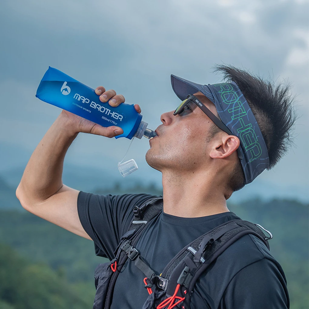 Outdoor Sport Portable Water Cup Camping Running Bicycle Soft Water Bottle Folding TPU Soft Flask Bag BPA Free sports water bottle portable water bottle sports water bag 250/500ML