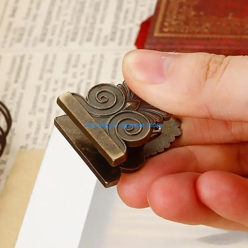 Clip per raccoglitori con clip in metallo retrò eleganti con contenitore trasparente per rilegare documenti a scuola e in Y4QF - immagine 3