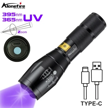줌 365/395nm UV 손전등, USB 충전식, 밝은 자외선, 고양이 개 애완 동물 전갈 돈 광석 누출 형광 체크 라이트