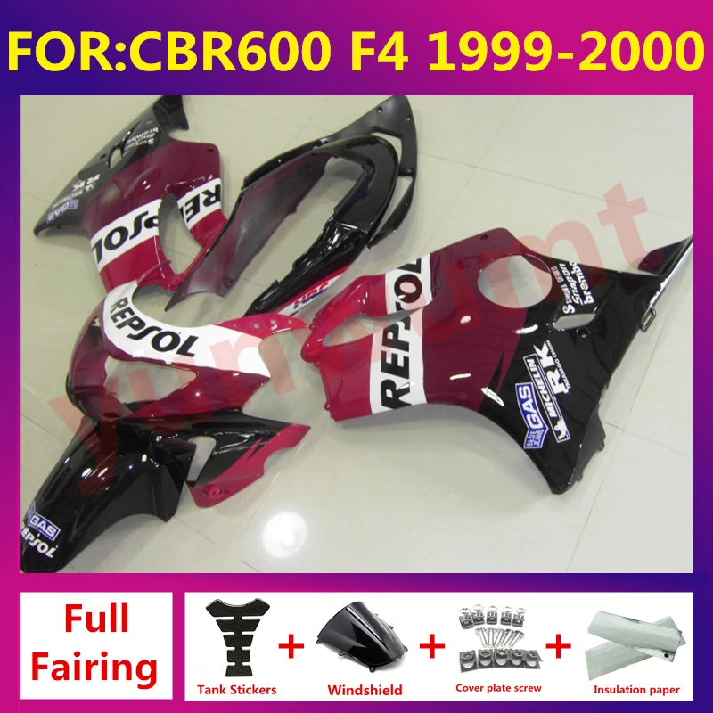 

NEW ABS Motorcycle Injection mold Fairing kit fit For CBR 600 CBR600 CBR600F F4 1999 2000 Bodywork fairings Kits zxmt set repsol