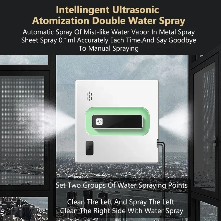 Household Smart Electric Window Vacuum Cleaner Robot High Efficiency Water Spray Washer Glass Cleaning Robot