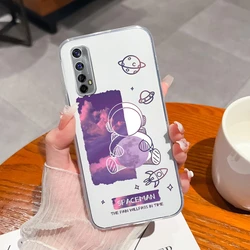 Custodia per telefono in silicone TPU morbido trasparente con motivo di fiori in gradiente