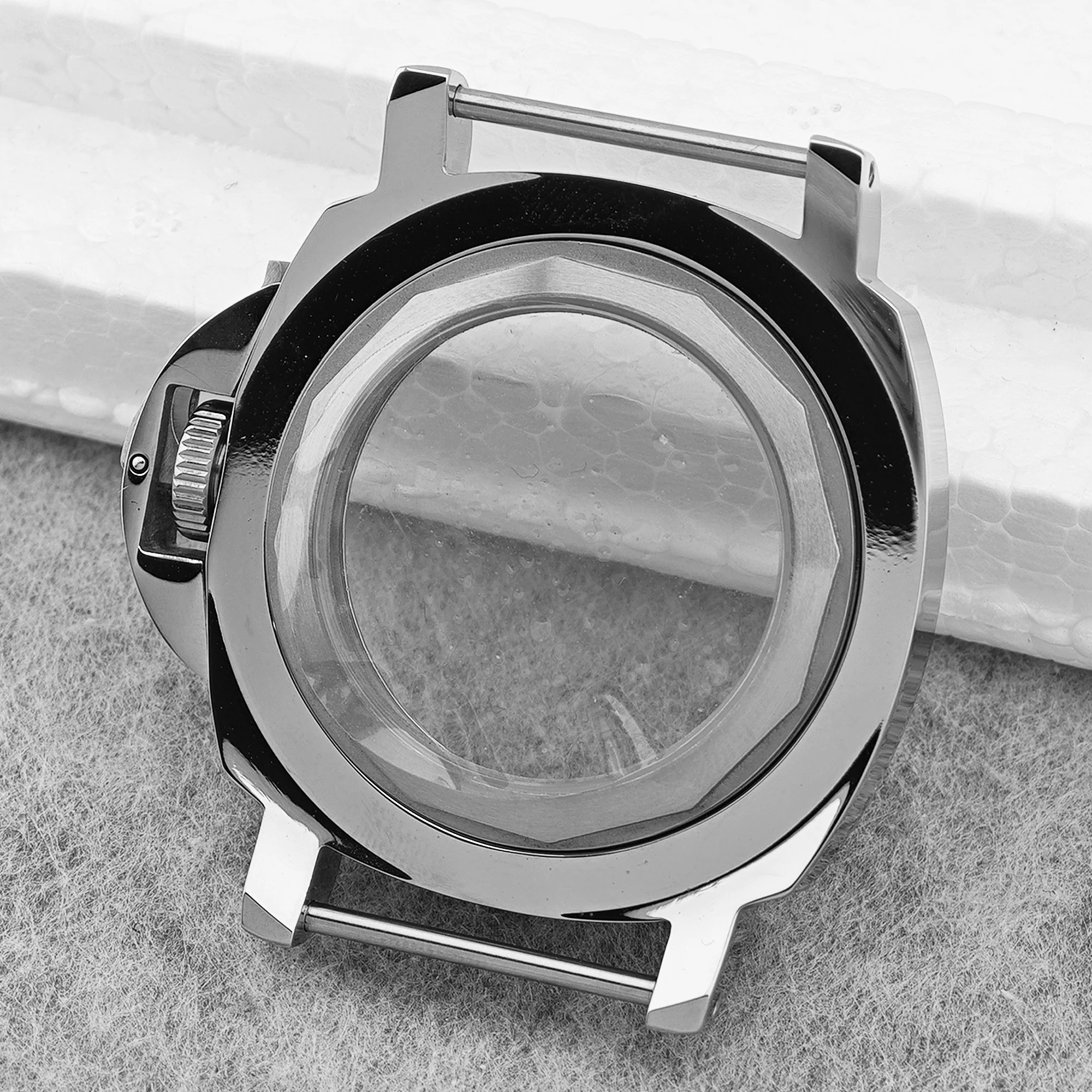 Polished Stainless Steel 40MM Watch Case with Sapphire Crystal