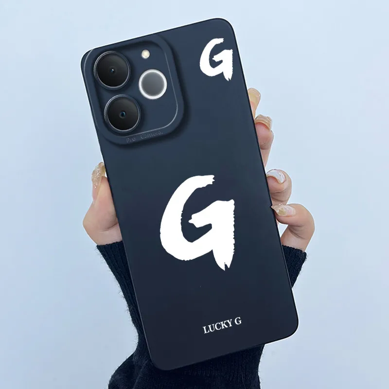 Cute Initial Letters Shockproof Soft Silicone Phone Case Cover Bumper