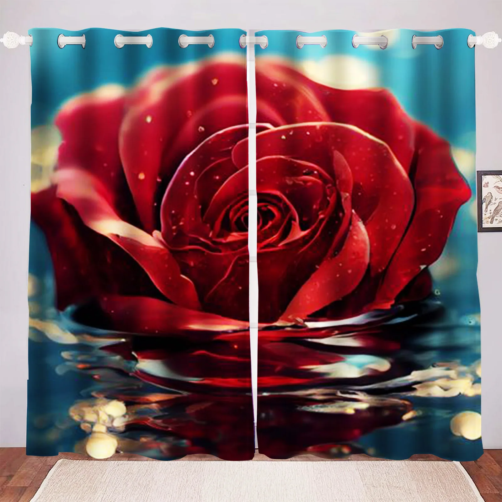 Rose Cartoon Curtains Cute Living Room Blackout Animated Curtains Customisable Home Nursery Window Treatments 2