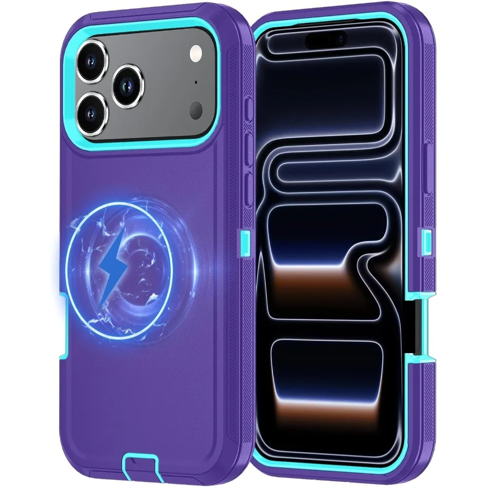 3-in-1 Military Grade Magnetic Box Phone Case - Rugged Shockproof Armor Protective Cover