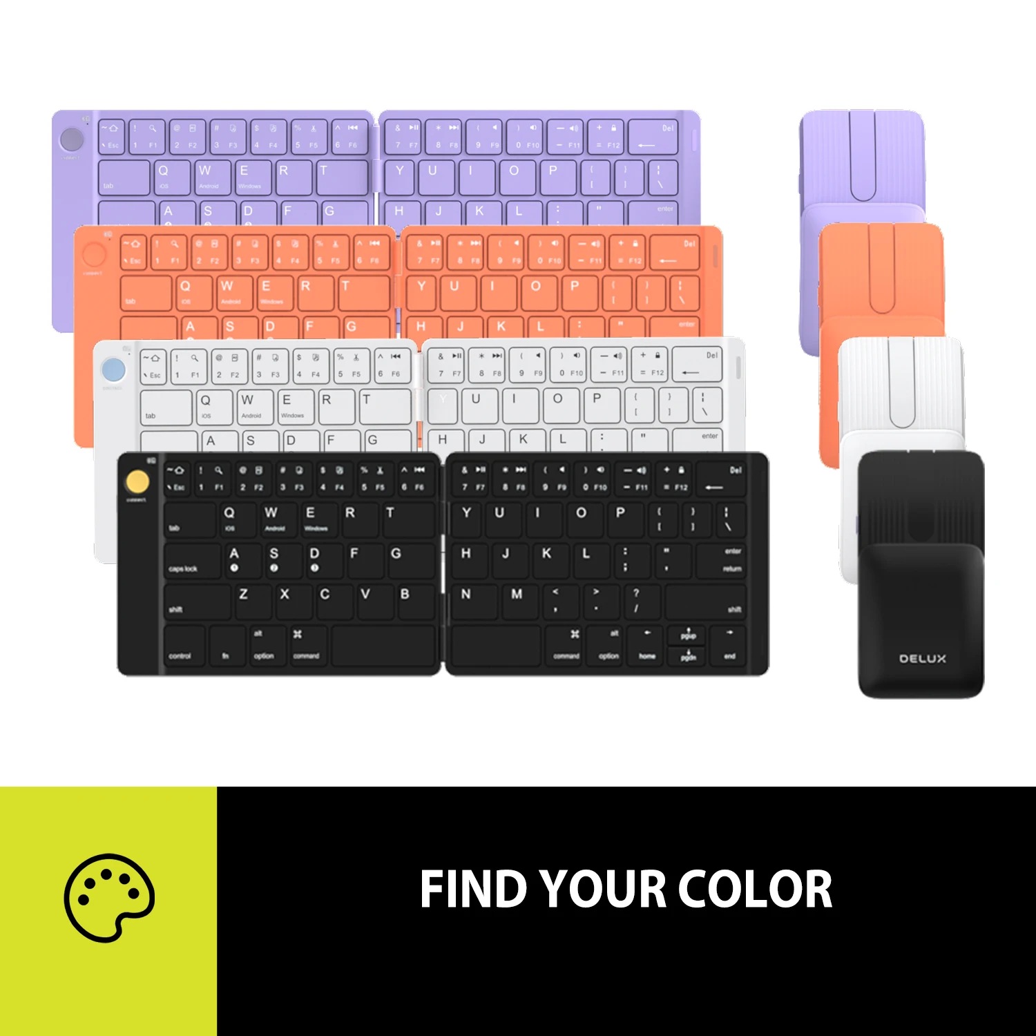 Delux-pockcombo para Bluetooth sem Fio Portátil e Multi-dispositivo Teclado e Mouse Comb Recarregável para Windows Mac Android - Imagem 6