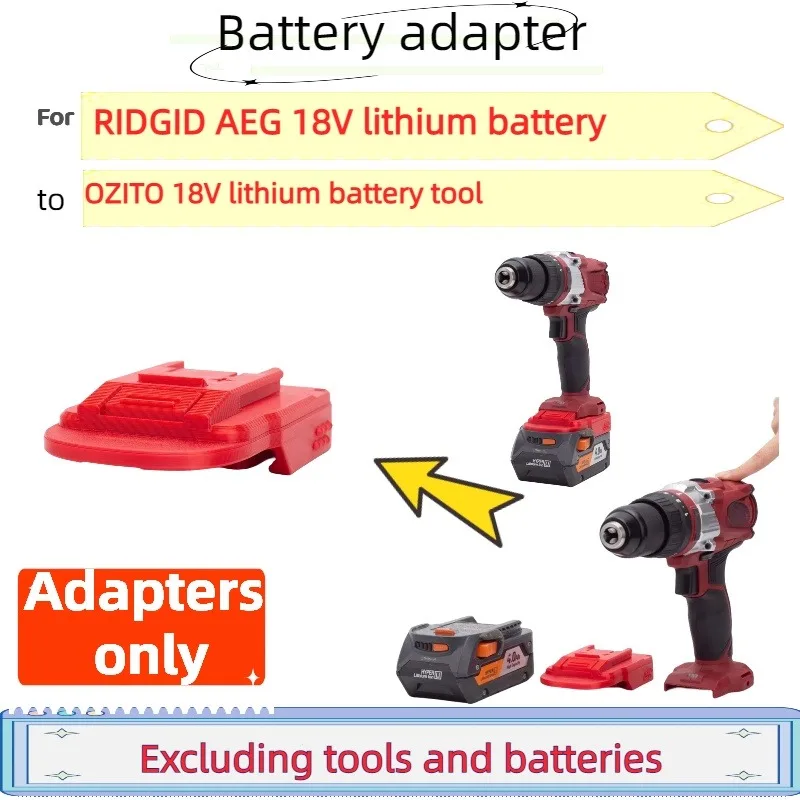 

For RIDGID AEG 18V Lithium Battery Adapter To OZITO 18V Lithium Battery Cordless Electric Drill (Only Adapter)