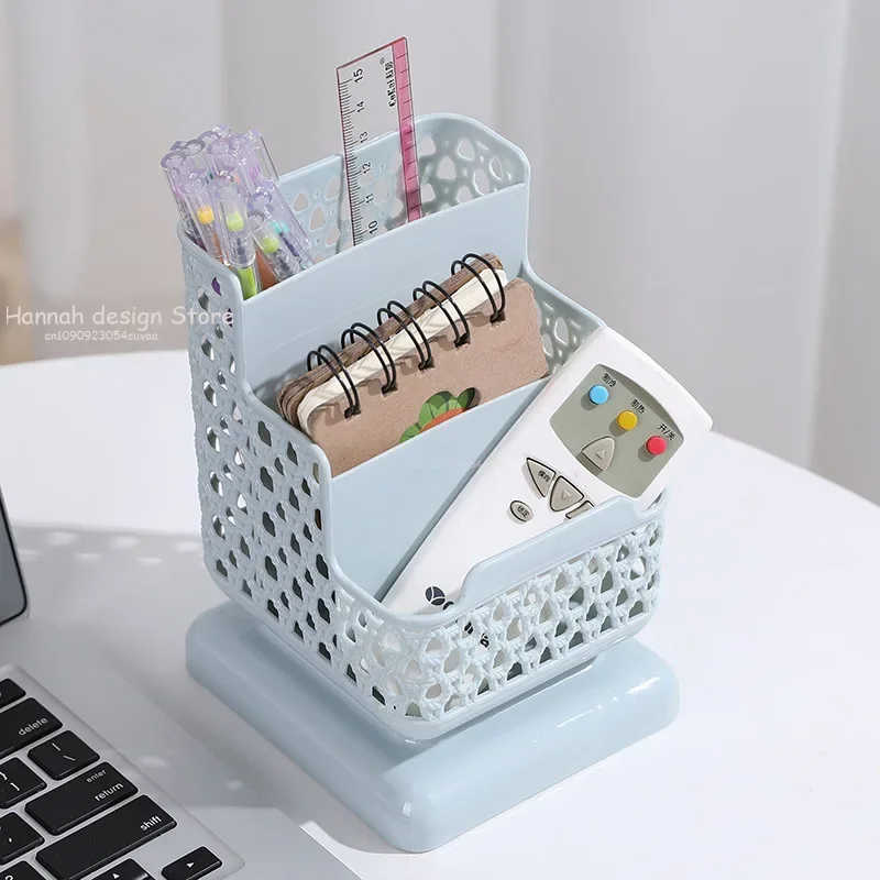 School Stationery Makeup Organizer Desktop Storage Box Container Cosmetics Stationery Plastic Organizer School Office Supply
