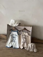 Summer New Baby Sleeveless Sling Romper Cute Cartoon Print Jumpsuit For Infant Boy Girl Cotton Vest Onesie Clothes 0-24M 5