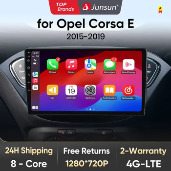 Junsun V1 AI voz inalámbrica CarPlay Android Auto Radio para Opel Corsa E 2015 2016 2017-2019 4G coche Multimedia GPS 2din autoradio 1
