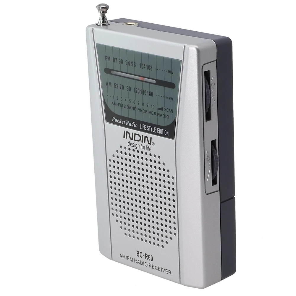 

Durable Pocket Sized Radio, AM FM 2 Band Portable/Travel Radio, Analog Tuning Scale, Headphone and Volume Control