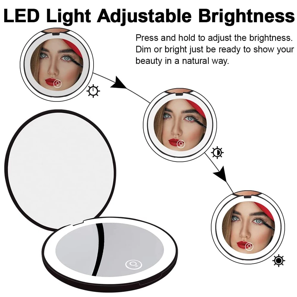 Mini Folding LED Makeup Mirror – Compact & Portable Beauty Essential 3