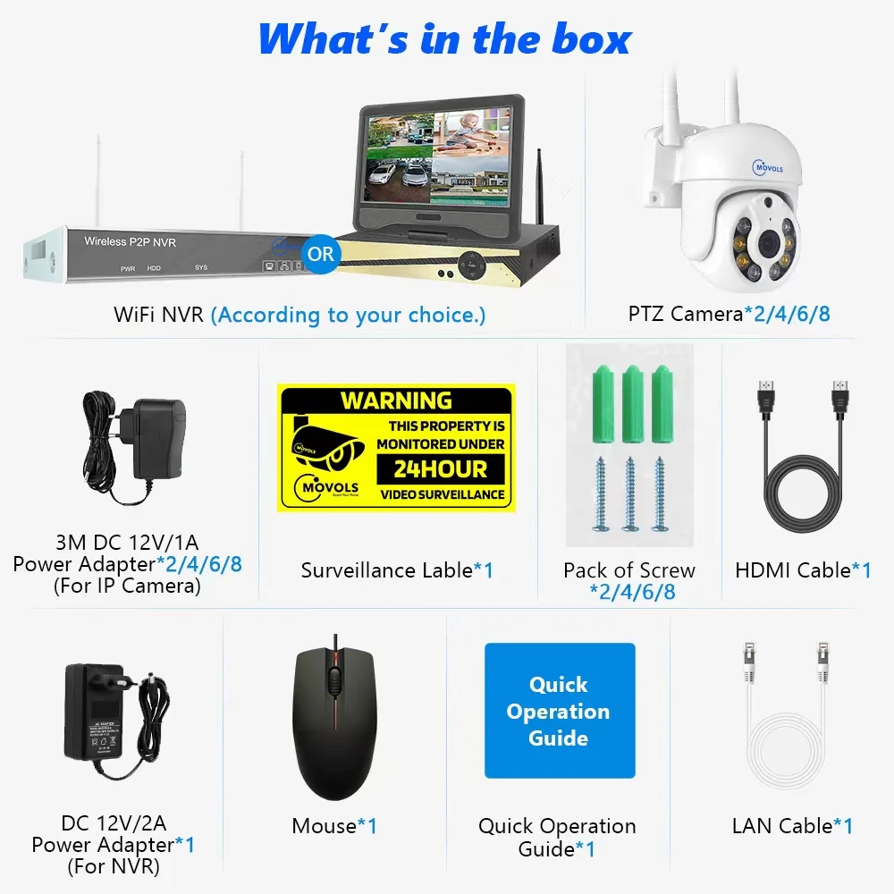Movols H.265 3MP/5MP Wireless CCTV Security 6