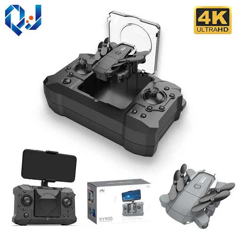 QJ KY905 Mini Drone 4K Profesional Camera Wifi FPV Foldable Dron Quadcopter One-Key Return 360 Rolling RC Helicopter Kid Toys |