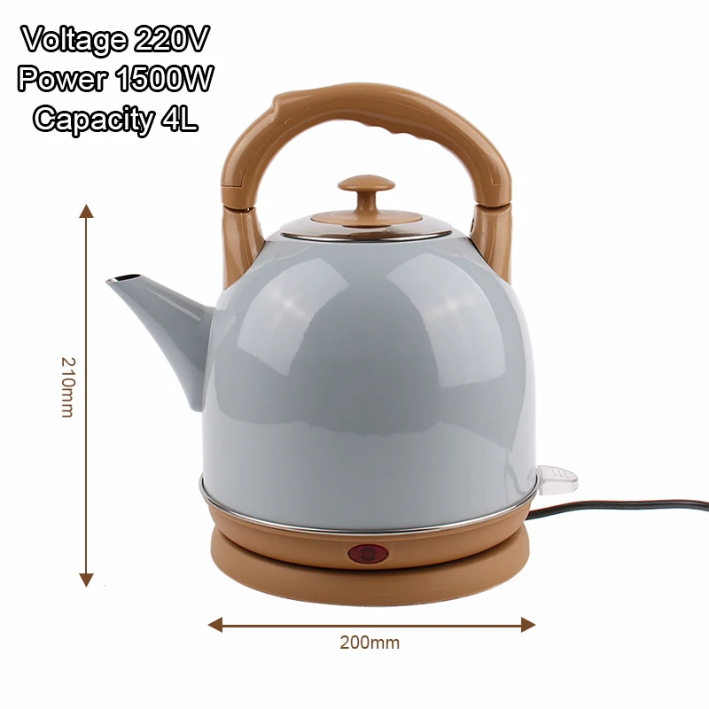 Long Spout Electric Kettle 4L Large Capacity Stainless Steel Teapot Quick Heating Boiling Pot Automatic Power-off Heating Boiler 3