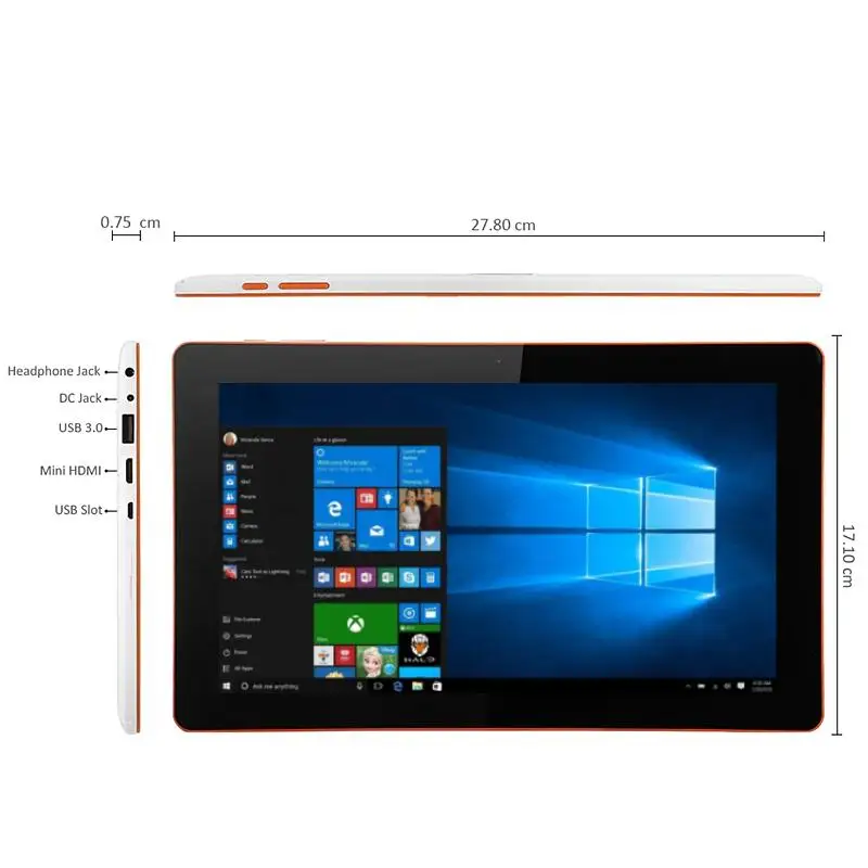 Hot 32-Bit 10.6" Windows 10 Tablet PC EZpad C23S 2GB RAM 32GB ROM Intel Z8350 Quad Core 1366 x 768 IPS HDMI 1*USB 3.0 6600mAh 3