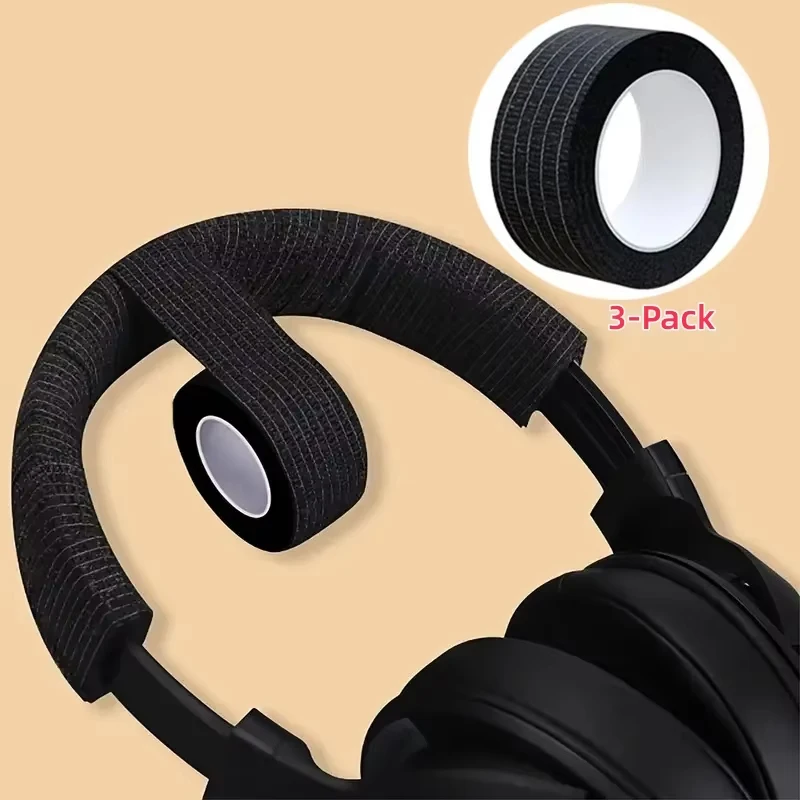 Triple Pack Headphone Headband Protector Tape, Anti-Aging Repair Strips with Durable Fiber Material