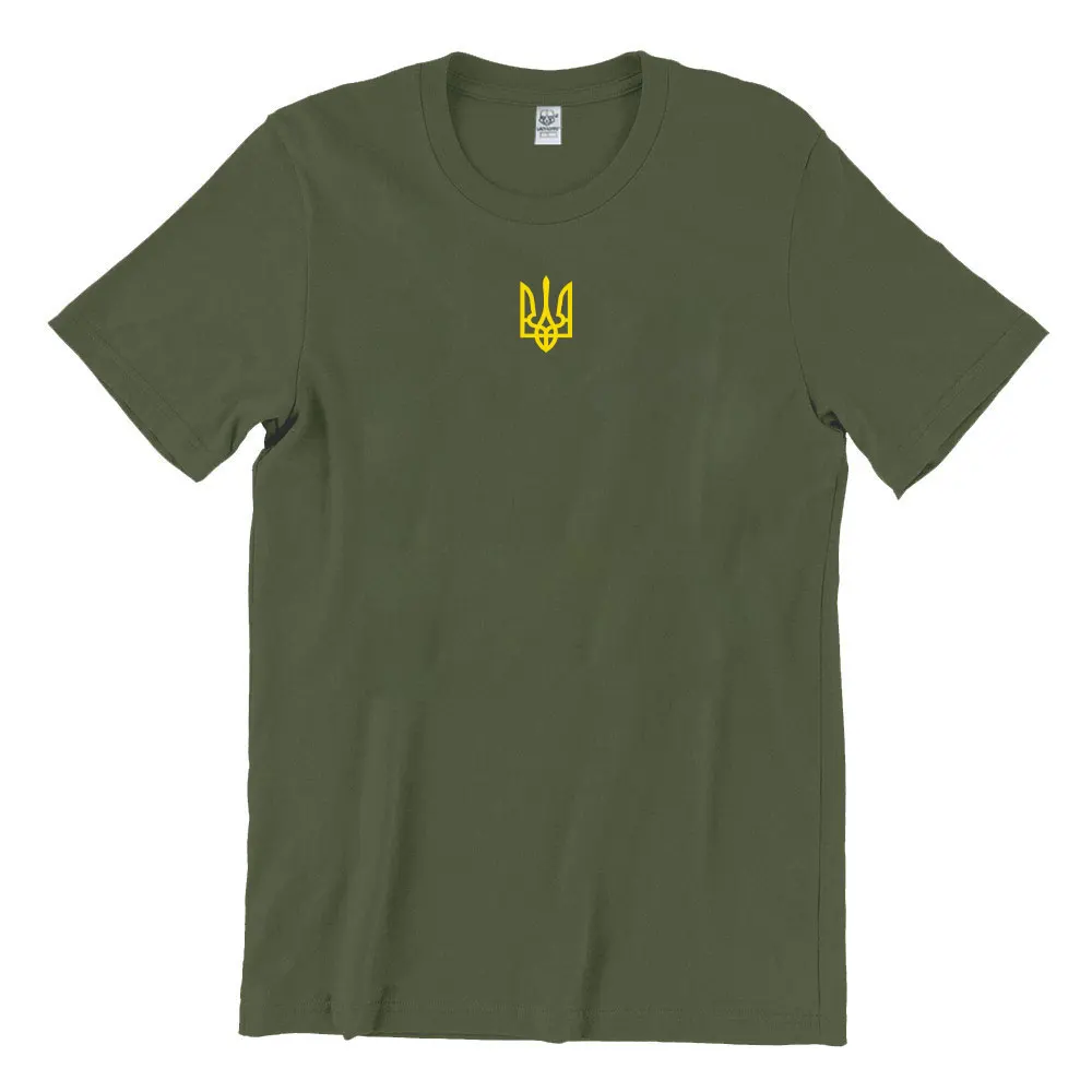 Vintage Ukraine Trident Graphic Men's Casual Cotton T-Shirt, Short Sleeve O-Neck Summer Tee