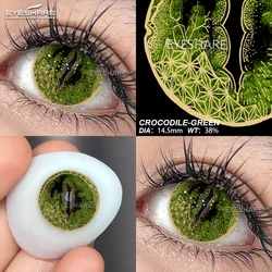Vibrant Crazy Halloween Anime Cosplay Colored Contact Lenses - 1 Pair (CROCODILE - GREEN)