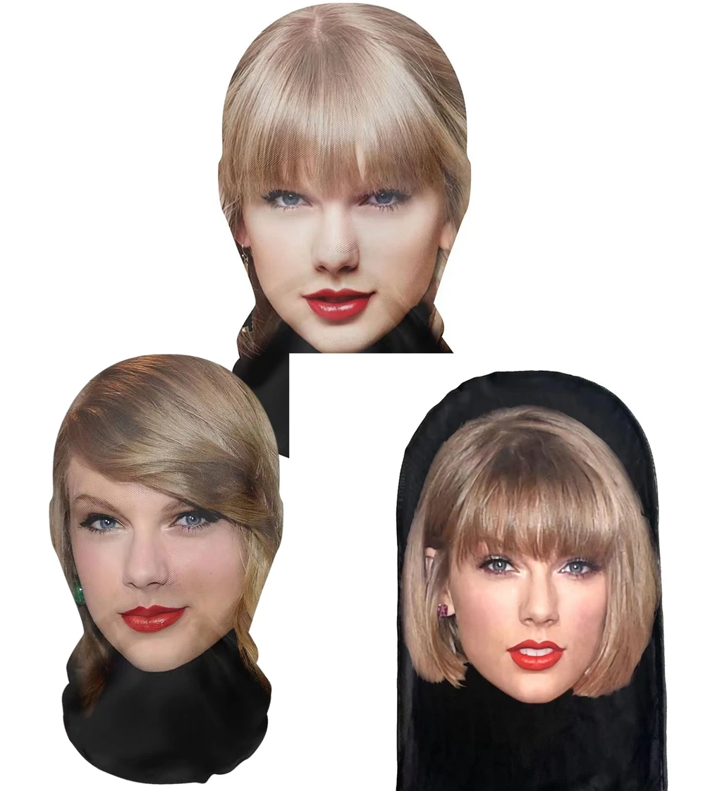 

Realistic Taylor Swift Mask Full Face Singer star Mask Funny Costume Cosplay Adult Women Female celebrity