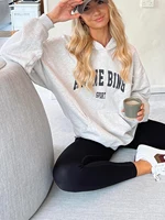 Jyate Letter Sport Hoodies Women Cotton Casual Winter Autumn Hooded Sweatshirt 2023 Fashion Streetwear SweatshirtsTops Oversized