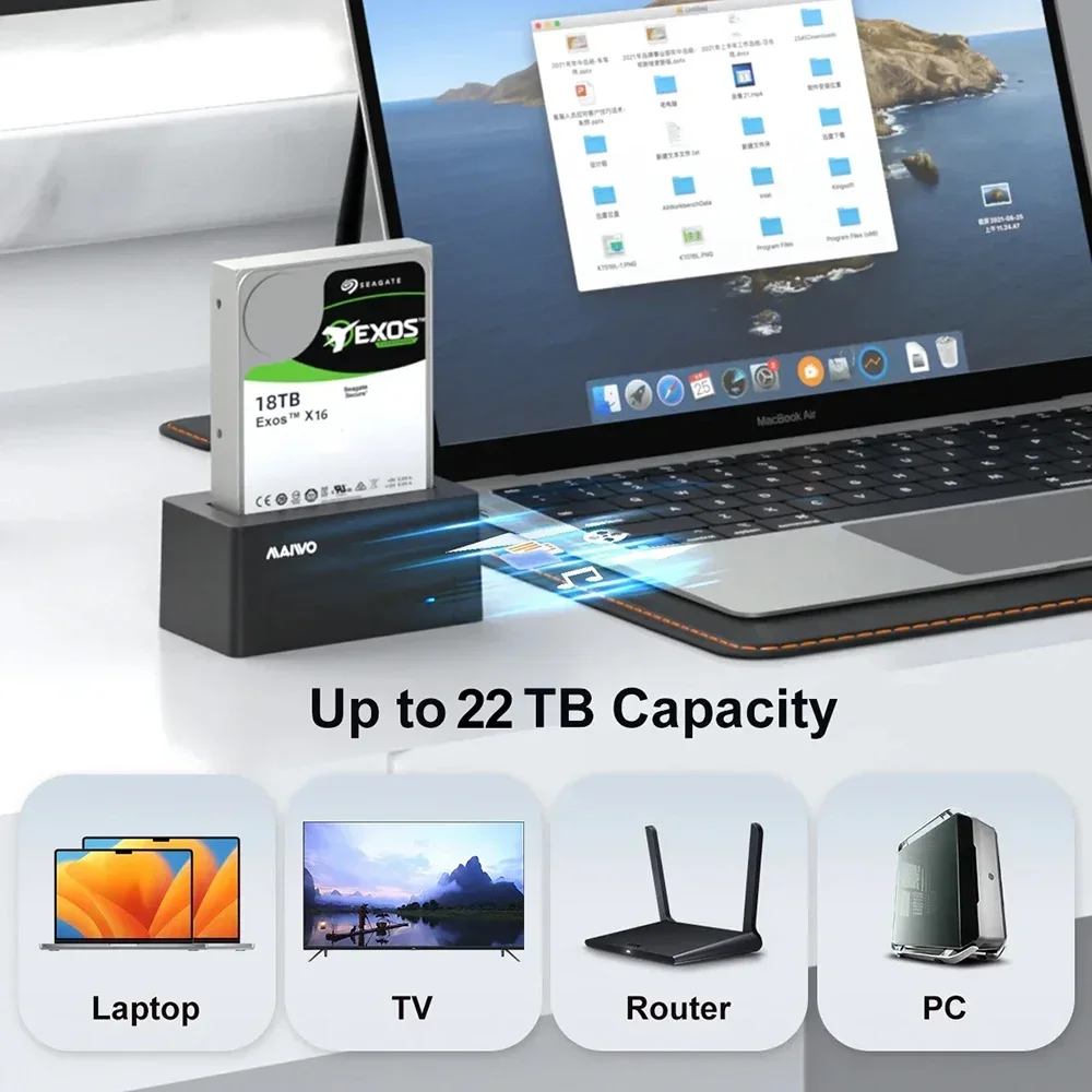 HDD Case MAIWO 2.5/3.5 Inch SAS External Hard Drive Enclosure For 2.5/3.5" HDD SSD Disk Case SATA To USB 3.0 Docking Station