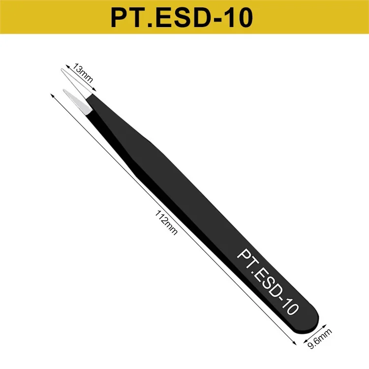6-teiliges antistatisches Pinzetten-Set aus Edelstahl, Reparaturwerkzeug-Set, antistatisches Handwerkzeug-Set für Modellbau – Detail 4