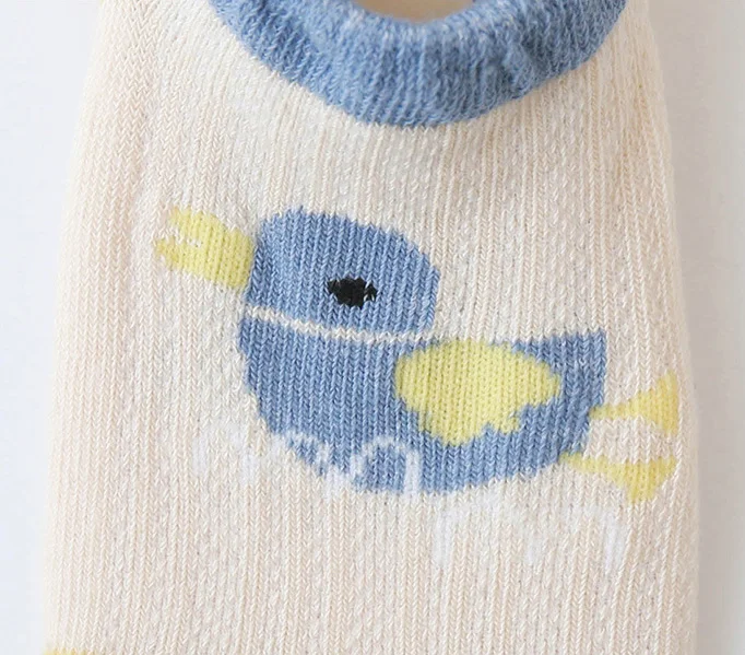 Children Cartoon Animal Print Short Ankle Socks Summer Mesh Thin Cotton with Rubber Non-slip Floor Socks for Baby Infant Clothes