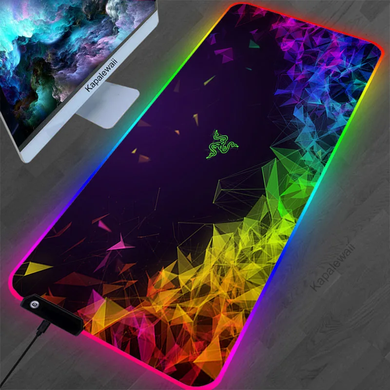 RGB игровой коврик для мыши Razer большой размер цветной светящийся настольного ПК 7